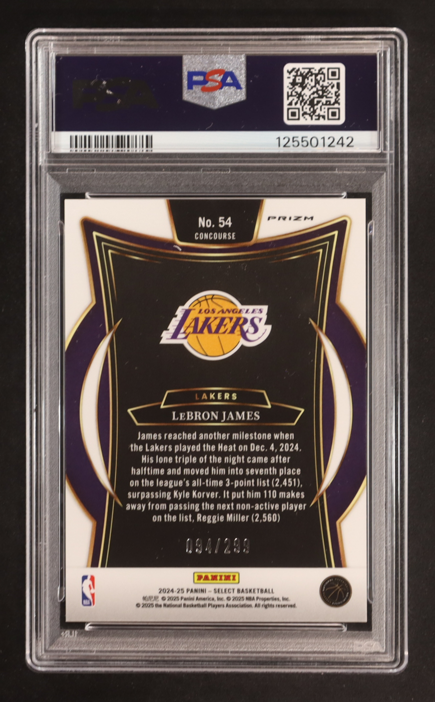 LeBron James 2024-25 Select Light Blue Prizms #54 (PSA 9) at PristineAuction.com LeBron James 2024-25 Select Light Blue Prizms #54 (PSA 9) at PristineAuction.com