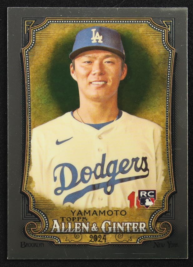Yoshinobu Yamamoto 2024 Topps Allen and Ginter Chrome #201 RC at PristineAuction.com Yoshinobu Yamamoto 2024 Topps Allen and Ginter Chrome #201 RC at PristineAuction.com
