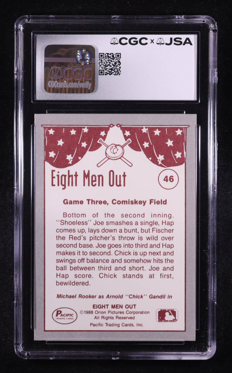 Michael Rooker Signed 1988 Pacific Eight Men Out Arnold "Chick" RBI Wins Game Three #46 (CGC 8.5 | Autograph Graded CGC 9) at PristineAuction.com Michael Rooker Signed 1988 Pacific Eight Men Out Arnold "Chick" RBI Wins Game Three #46 (CGC 8.5 | Autograph Graded CGC 9) at PristineAuction.com