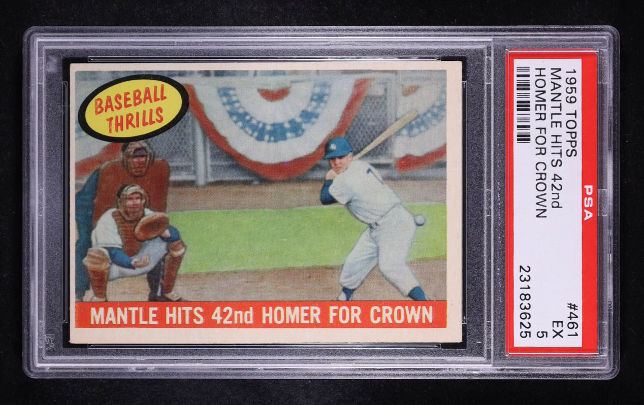 Mickey Mantle 1959 Topps #461 BT/42nd Homer (PSA 5) at PristineAuction.com Mickey Mantle 1959 Topps #461 BT/42nd Homer (PSA 5) at PristineAuction.com