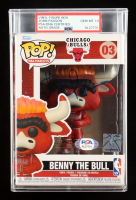 John Paxson Signed Bulls #03 Benny The Bull Funko Pop! Vinyl Figure (PSA Auto 10) at PristineAuction.com