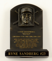 Ryne Sandberg Bronze Hall of Fame Replica Plaque at PristineAuction.com