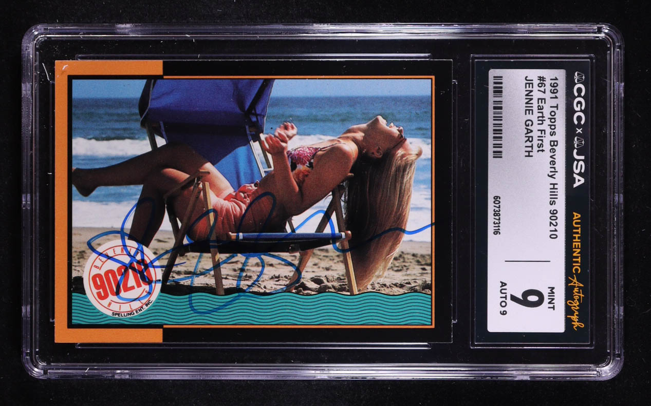 Jennie Garth Signed 1991 Topps Beverly Hills 90210 Earth First #67 (CGC 9 | Autograph Graded CGC 9) at PristineAuction.com Jennie Garth Signed 1991 Topps Beverly Hills 90210 Earth First #67 (CGC 9 | Autograph Graded CGC 9) at PristineAuction.com