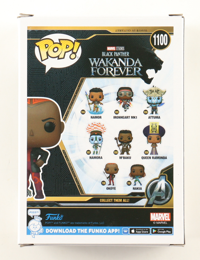 Danai Gurira Signed "Black Panther: Wakanda Forever" #1100 Okoye Bobble-Head Funko Pop! Vinyl Figure (Beckett) at PristineAuction.com Danai Gurira Signed "Black Panther: Wakanda Forever" #1100 Okoye Bobble-Head Funko Pop! Vinyl Figure (Beckett) at PristineAuction.com