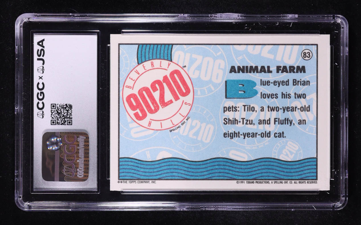 Brian Austin Green Signed 1991 Topps Beverly Hills 90210 Animal Farm #83 (CGC 8.5 | Autograph Graded CGC 10) at PristineAuction.com Brian Austin Green Signed 1991 Topps Beverly Hills 90210 Animal Farm #83 (CGC 8.5 | Autograph Graded CGC 10) at PristineAuction.com