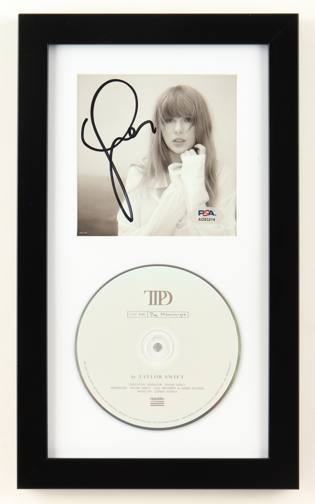 Taylor Swift Signed Custom Framed "The Tortured Poets Department" CD Album Display (PSA) at PristineAuction.com Taylor Swift Signed Custom Framed "The Tortured Poets Department" CD Album Display (PSA) at PristineAuction.com