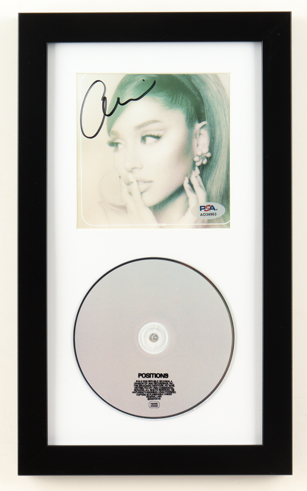 Ariana Grande Signed "Positions" Custom Framed CD Insert Display (PSA) at PristineAuction.com Ariana Grande Signed "Positions" Custom Framed CD Insert Display (PSA) at PristineAuction.com