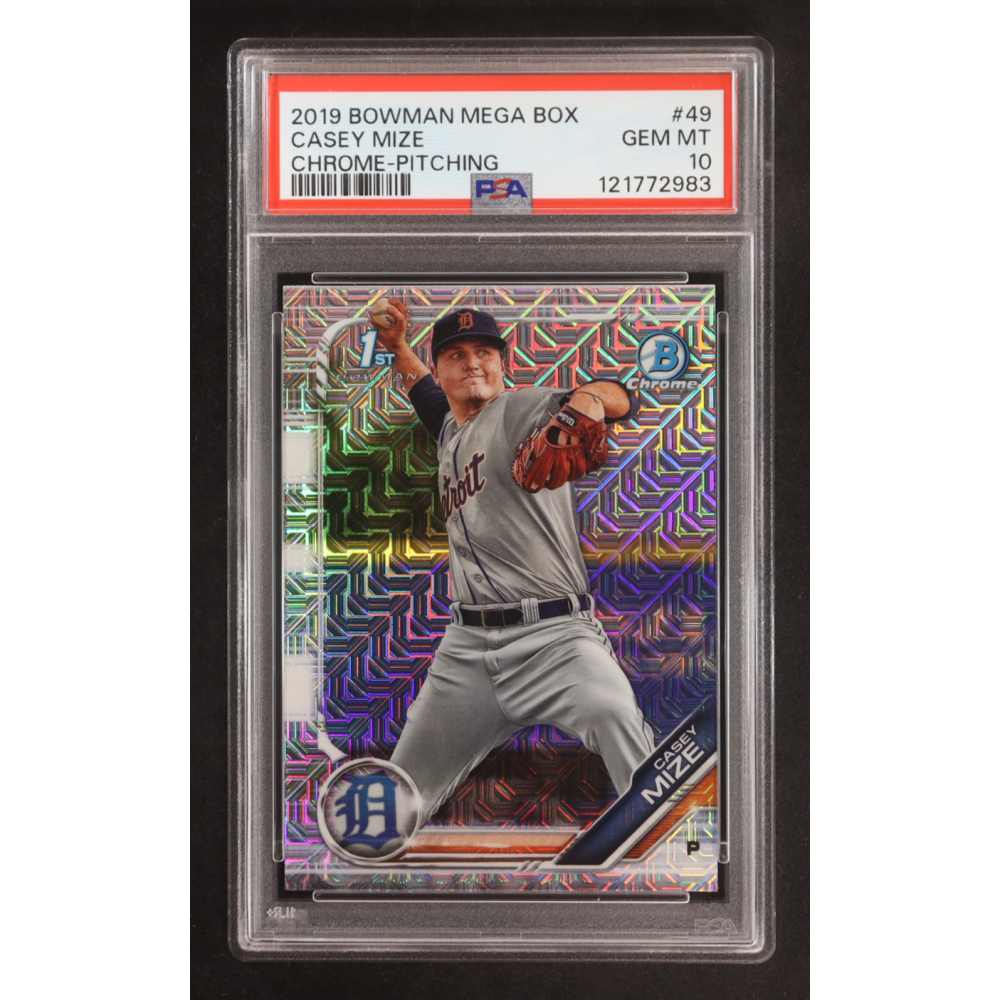 Casey Mize 2019 Bowman Chrome Mega Box Prospects Image Variation Refractors #BCP49 (PSA 10) at PristineAuction.com