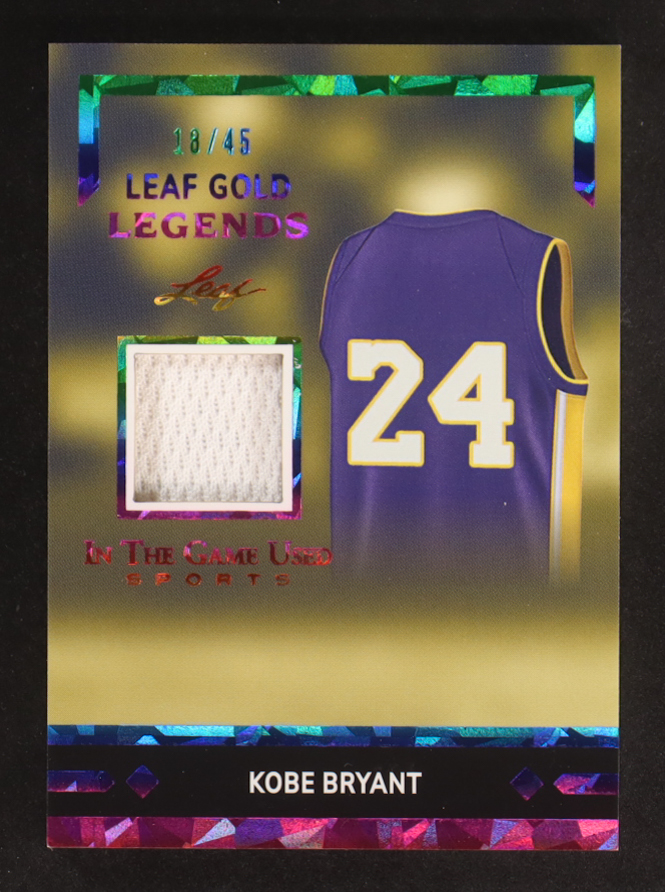 Kobe Bryant 2024 Leaf ITG Used Sports Leaf Gold Legends Memorabilia Rainbow Crystal #LGL11 #18/45 at PristineAuction.com Kobe Bryant 2024 Leaf ITG Used Sports Leaf Gold Legends Memorabilia Rainbow Crystal #LGL11 #18/45 at PristineAuction.com