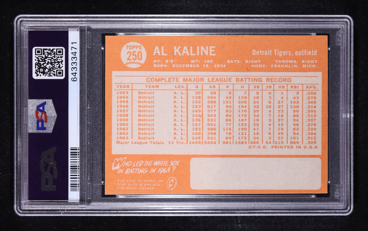 Al Kaline 1964 Topps #250 (PSA 4) at PristineAuction.com Al Kaline 1964 Topps #250 (PSA 4) at PristineAuction.com