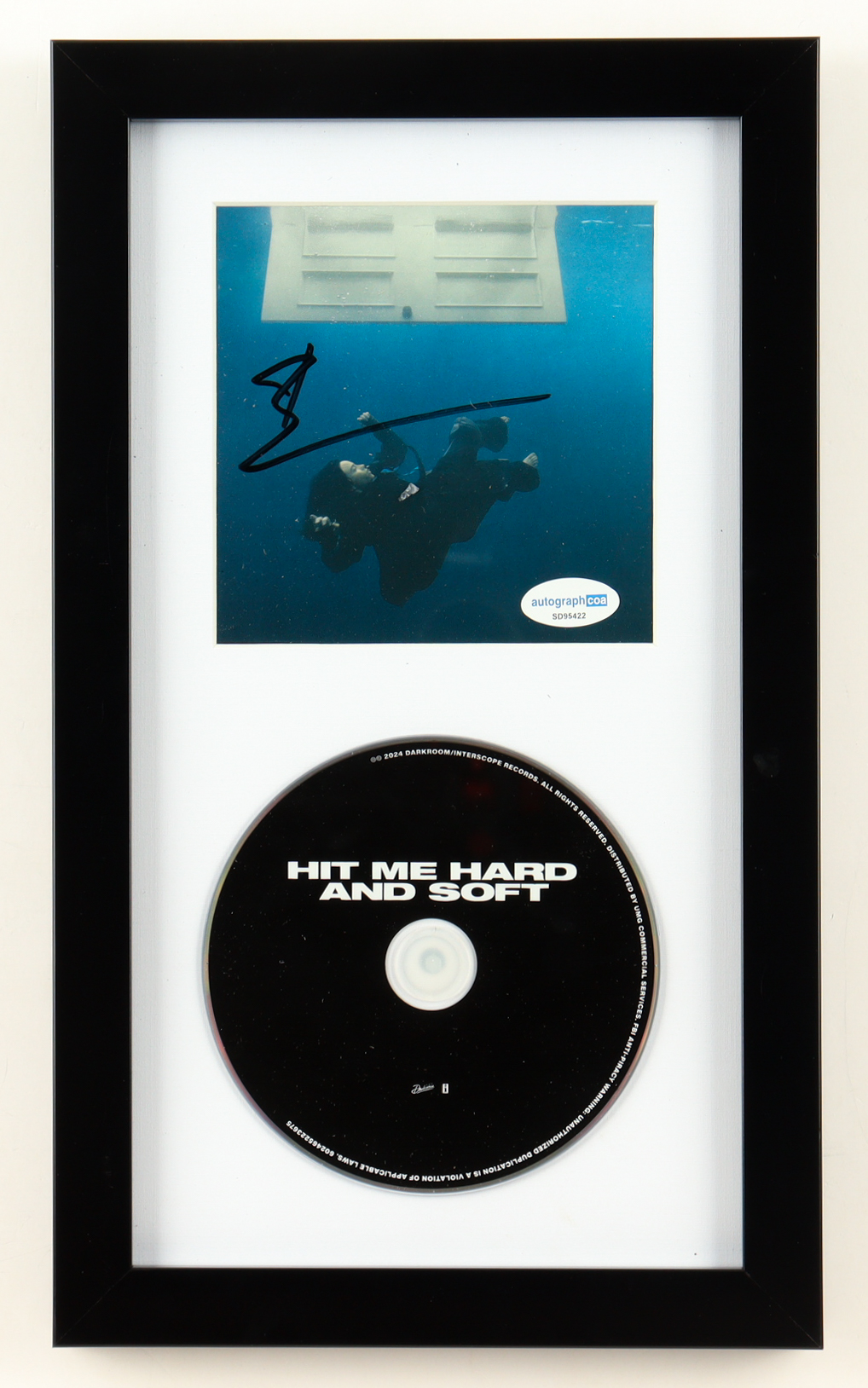Billie Eilish Signed "Hit Me Hard And Soft" Custom Framed CD Insert Display With Disc (ACOA) at PristineAuction.com Billie Eilish Signed "Hit Me Hard And Soft" Custom Framed CD Insert Display With Disc (ACOA) at PristineAuction.com
