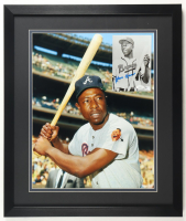 Hank Aaron Signed Braves Custom Framed Photo Display (JSA) at PristineAuction.com