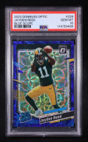 Jayden Reed 2023 Panini Donruss Optic Blue Scope #239 RC (PSA 10) at PristineAuction.com