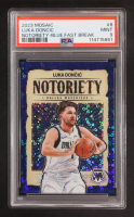 Luka Doncic 2023-24 Panini Mosaic Notoriety Mosaic Fast Break Blue #8 (PSA 9) at PristineAuction.com