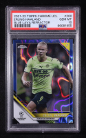 Erling Haaland 2021-22 Topps Chrome UCL Blue Lava Refractor #200 (PSA 10) at PristineAuction.com