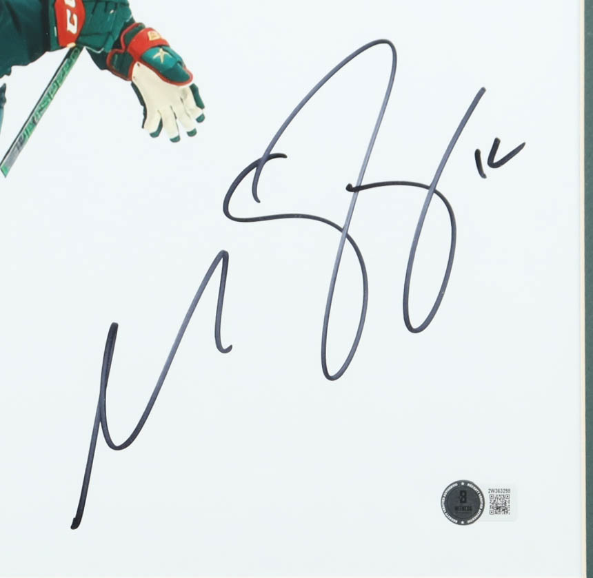 Brock Faber & Matt Boldy Signed Custom Framed Photo Display (Beckett) at PristineAuction.com Brock Faber & Matt Boldy Signed Custom Framed Photo Display (Beckett) at PristineAuction.com