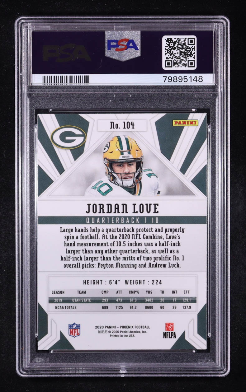 Jordan Love 2020 Panini Phoenix Fire Burst #104 RC (PSA 10) at PristineAuction.com Jordan Love 2020 Panini Phoenix Fire Burst #104 RC (PSA 10) at PristineAuction.com