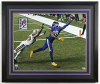 Justin Jefferson Signed Vikings Custom Framed Photo With 2020 Panini Chronicles #62 RC (Beckett) at PristineAuction.com