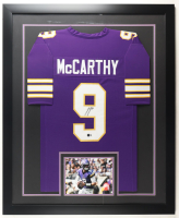 JJ McCarthy Signed Custom Framed Jersey (Beckett) at PristineAuction.com