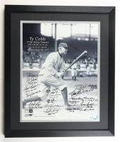 MLB Batting Champions Custom Framed Photo Display Signed by (19) with Kirby Puckett, Frank Robinson, Rod Carew, Wade Boggs with Career Stat Inscriptions (AIV) at PristineAuction.com
