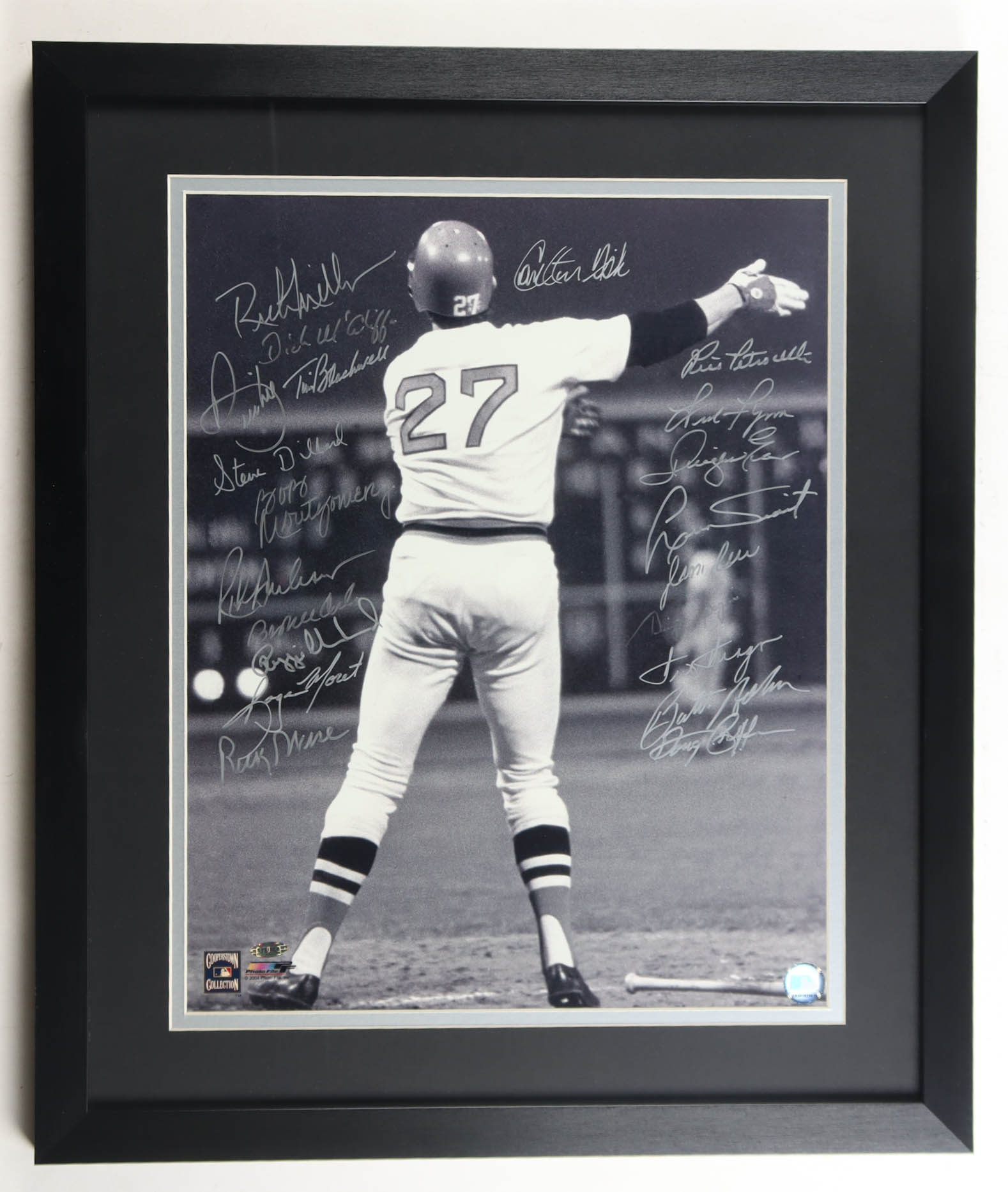 1975 Red Sox Custom Framed Photo Display Team-Signed By (21) With Carlton Fisk, Fred Lynn, Jim Rice, Rico Petrocelli (Steiner) at PristineAuction.com 1975 Red Sox Custom Framed Photo Display Team-Signed By (21) With Carlton Fisk, Fred Lynn, Jim Rice, Rico Petrocelli (Steiner) at PristineAuction.com