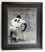 MLB Rookie of the Year LE Custom Framed Photo Display Signed by (26) with Chris Chambliss, Al Dark, Frank Howard, Gil McDougald (JSA) at PristineAuction.com