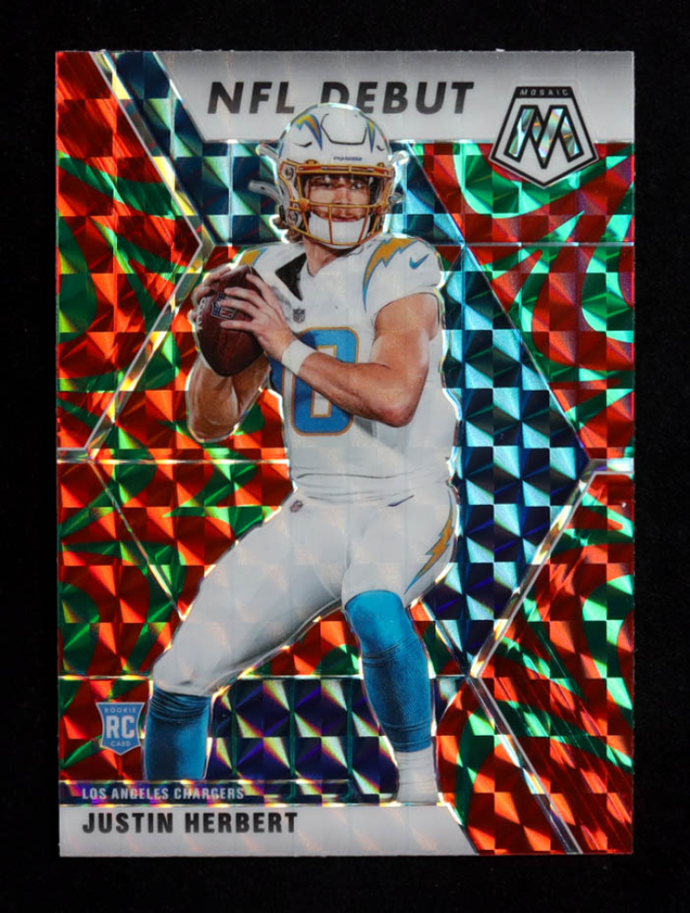 Justin Herbert 2020 Panini Mosaic Mosaic Reactive Green #263 DEB RC