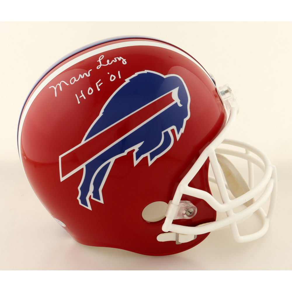 Marv Levy Signed Bills Full-Size Throwback Alternate Speed Helmet Inscribed "HOF 01" (PSA) at PristineAuction.com