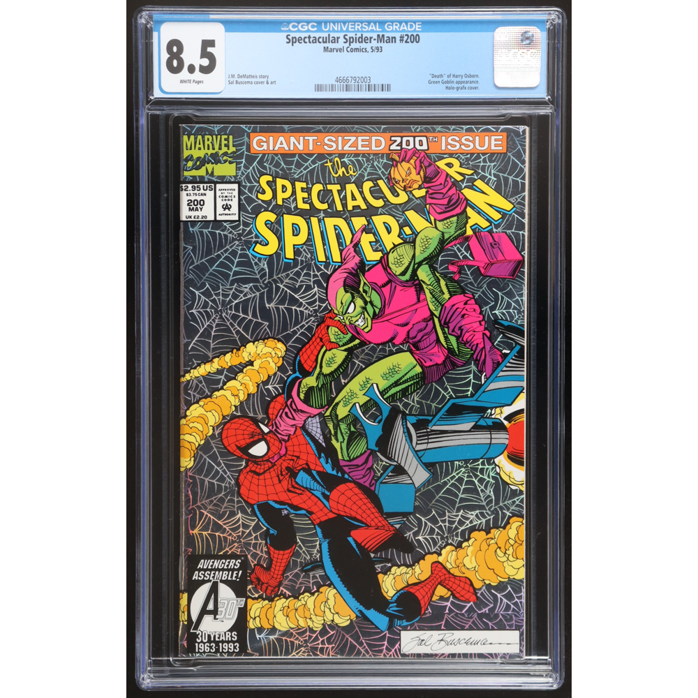 1993 "Spectacular Spider-Man" Issue #200 Silver Holofoil Cover Marvel Comic Book (CGC 8.5) at PristineAuction.com