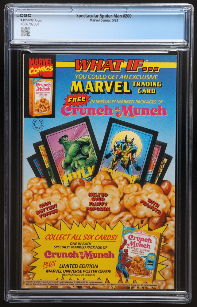 1993 "Spectacular Spider-Man" Issue #200 Silver Holofoil Cover Marvel Comic Book (CGC 9.0) at PristineAuction.com 1993 "Spectacular Spider-Man" Issue #200 Silver Holofoil Cover Marvel Comic Book (CGC 9.0) at PristineAuction.com