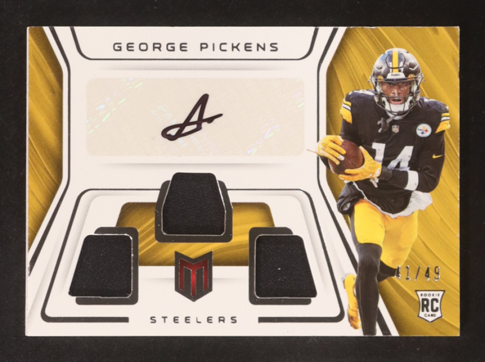 George Pickens 2022 Panini Chronicles Momentum Triple Jersey Autographs #14 #41/49 RC