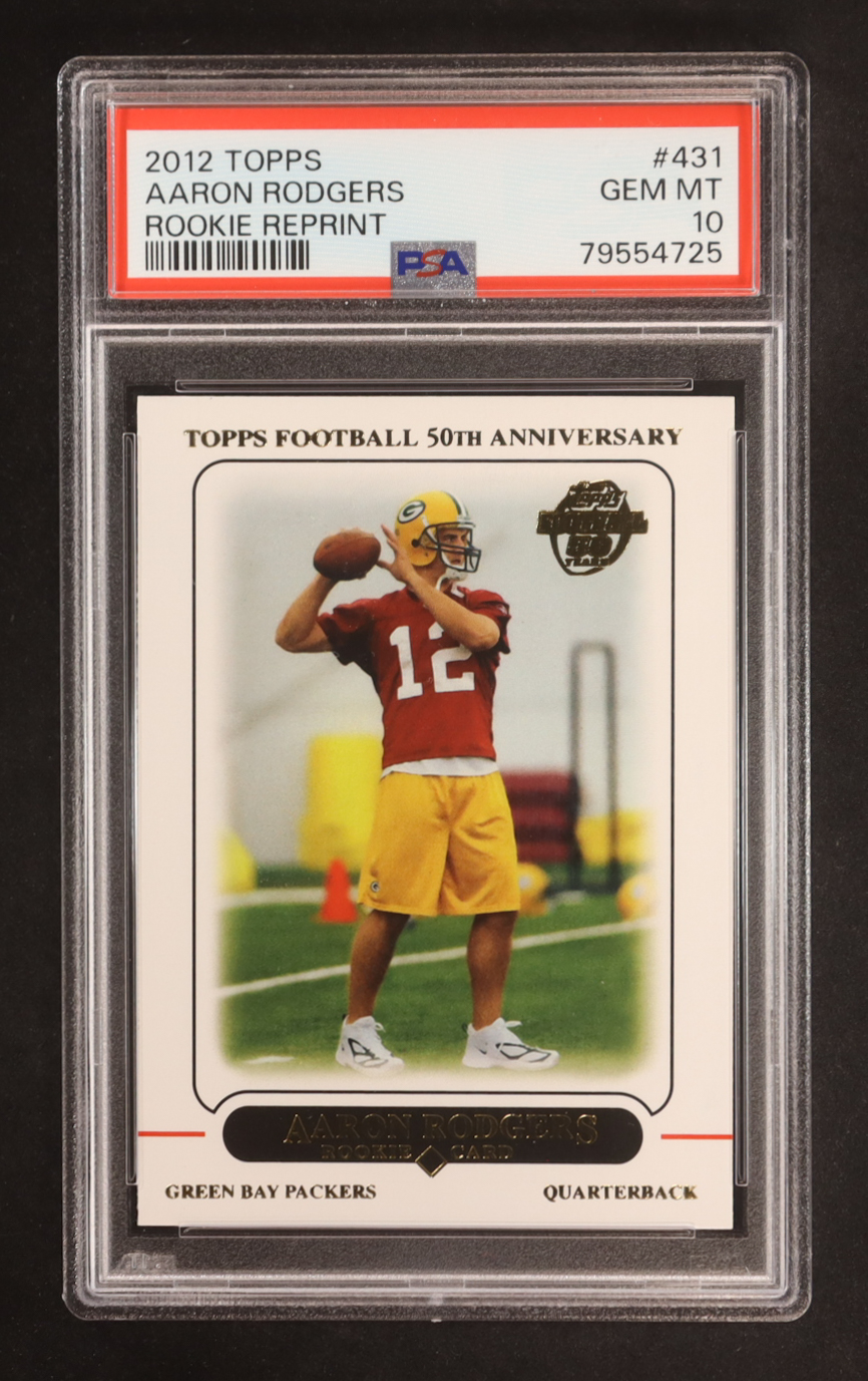 Aaron Rodgers 2012 Topps Rookie Reprint #431 / '05 (PSA 10) at PristineAuction.com Aaron Rodgers 2012 Topps Rookie Reprint #431 / '05 (PSA 10) at PristineAuction.com