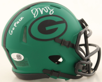Dontayvion Wicks Signed Packers Rave Alternate Speed Mini Helmet Inscribed "Go Pack" (JSA) at PristineAuction.com