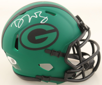 Dontayvion Wicks Signed Packers Rave Alternate Speed Mini Helmet Inscribed "Go Pack" (JSA) at PristineAuction.com