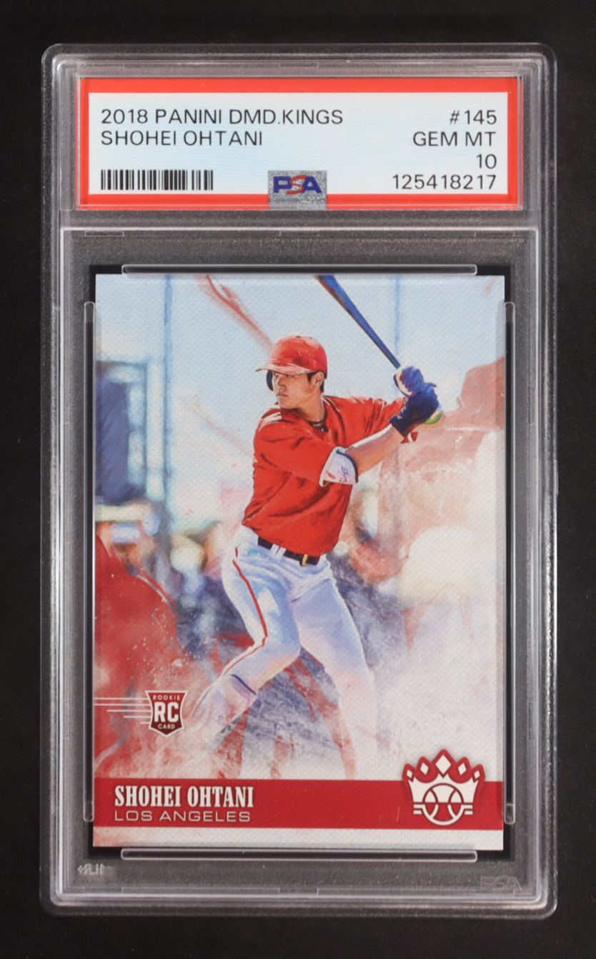 Shohei Ohtani 2018 Panini Diamond Kings #145 RC (PSA 10) at PristineAuction.com Shohei Ohtani 2018 Panini Diamond Kings #145 RC (PSA 10) at PristineAuction.com