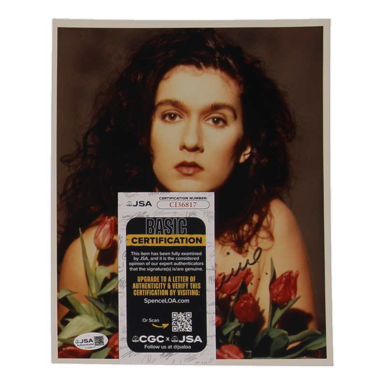 Celine Dion Signed 8x10 Photo Inscribed "90..." (JSA) at PristineAuction.com Celine Dion Signed 8x10 Photo Inscribed "90..." (JSA) at PristineAuction.com