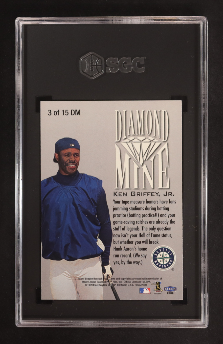 Ken Griffey Jr. 2000 Fleer Ultra Diamond Mine #3DM (SGC 9) at PristineAuction.com Ken Griffey Jr. 2000 Fleer Ultra Diamond Mine #3DM (SGC 9) at PristineAuction.com
