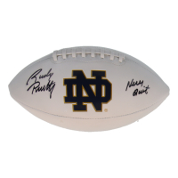 Rudy Ruettiger Signed Notre Dame Fighting Irish Logo Football Inscribed "Never Quit" (Beckett) at PristineAuction.com