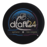 Cayden Lindstrom Signed 2024 NHL Draft Logo Hockey Puck (PSA) at PristineAuction.com