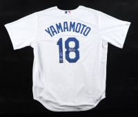 Yoshinobu Yamamoto Signed Dodgers Nike Authentic Jersey Inscribed "24 WS Champs." (Fanatics & MLB) at PristineAuction.com