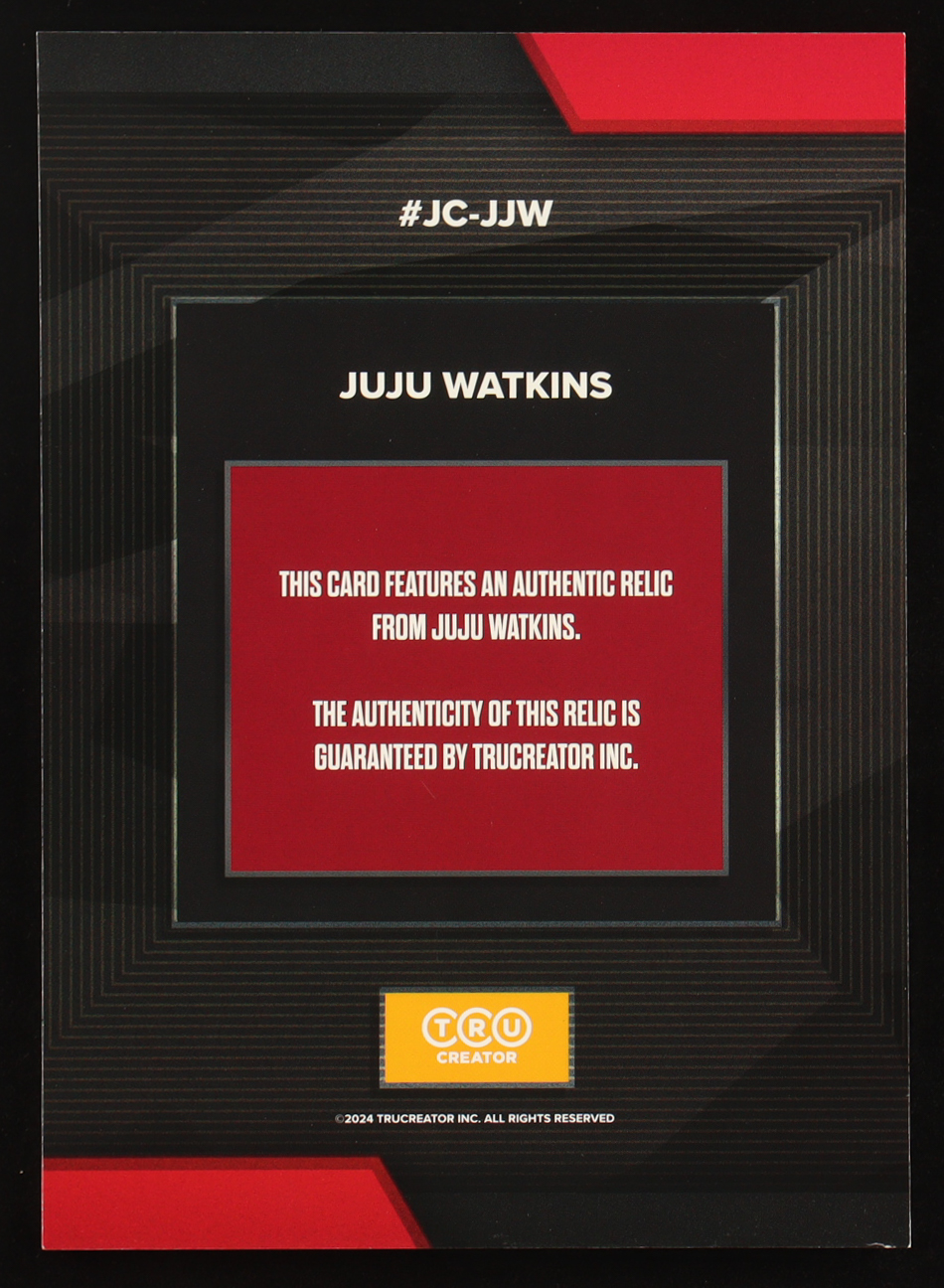 JuJu Watkins 2024 TruSport Jumbo Trucreator Cracked Ice #19 #JC-JJW RC JSY at PristineAuction.com JuJu Watkins 2024 TruSport Jumbo Trucreator Cracked Ice #19 #JC-JJW RC JSY at PristineAuction.com