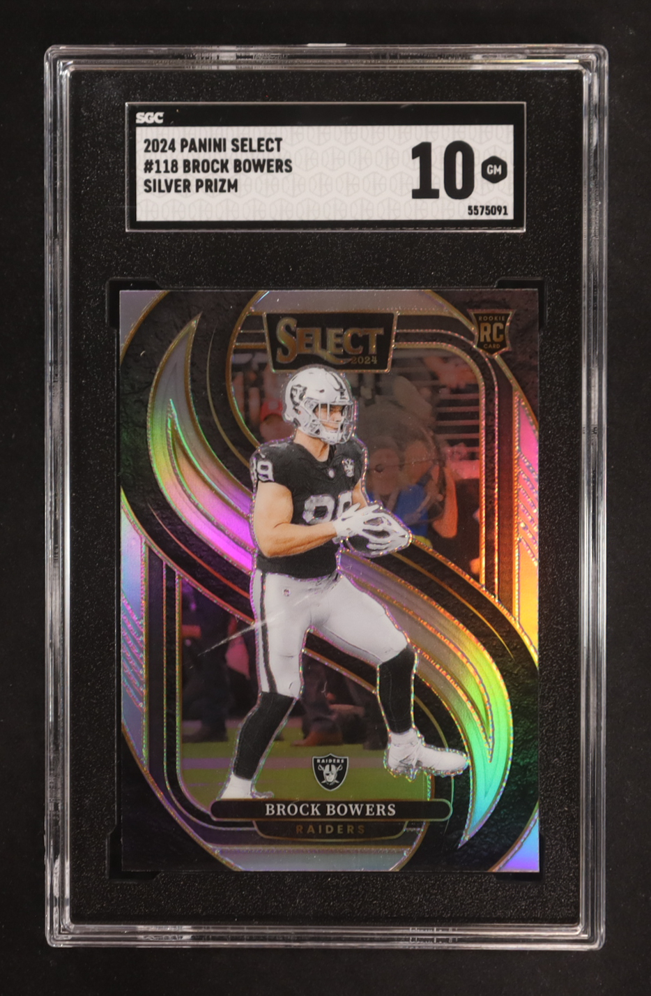 Brock Bowers 2024 Select Prizm Silver #118 RC (SGC 10) at PristineAuction.com Brock Bowers 2024 Select Prizm Silver #118 RC (SGC 10) at PristineAuction.com