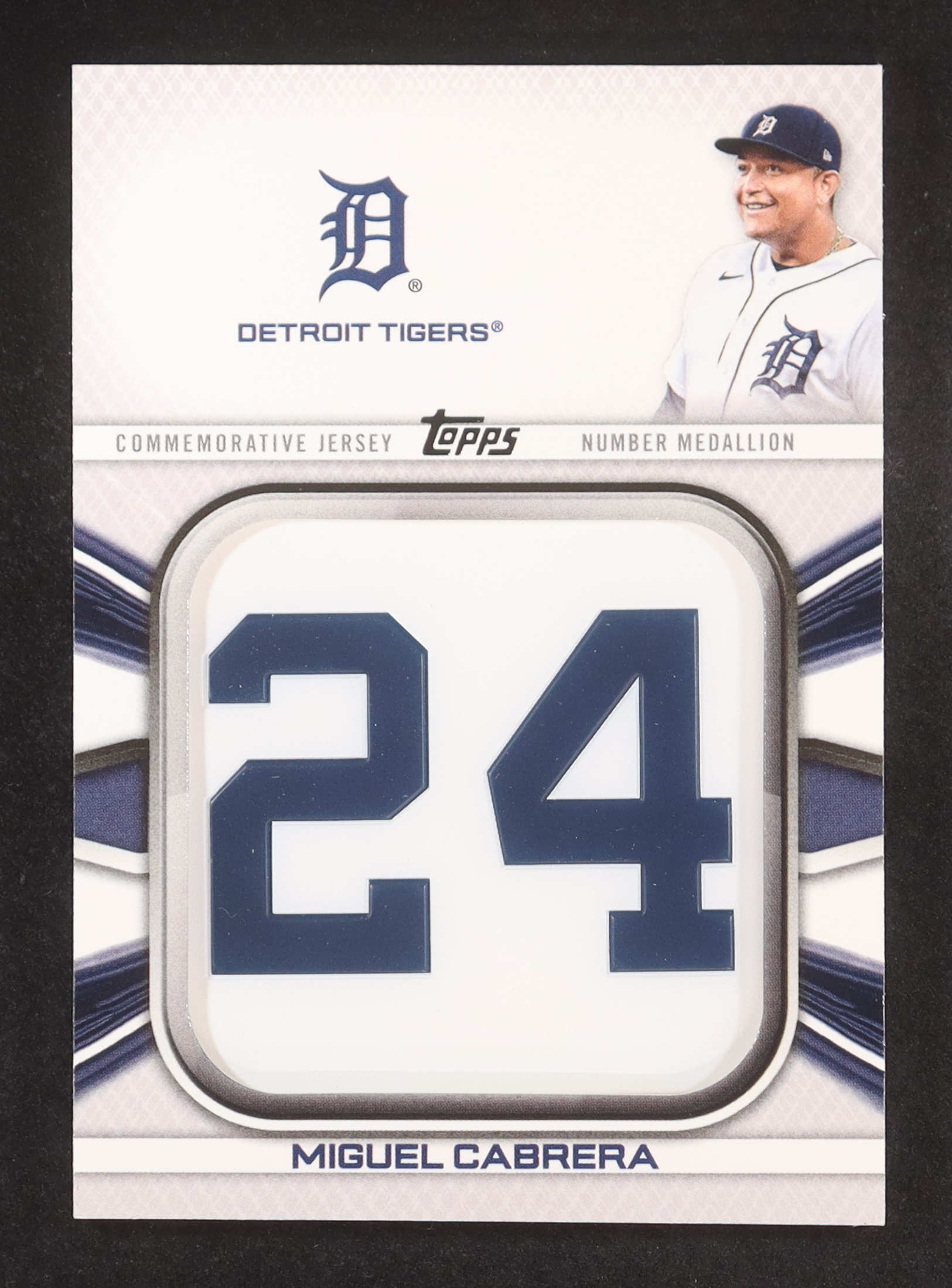 Miguel Cabrera 2022 Topps Commemorative Player Jersey Number Medallions #JNMMC at PristineAuction.com Miguel Cabrera 2022 Topps Commemorative Player Jersey Number Medallions #JNMMC at PristineAuction.com