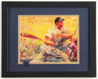 LeRoy Neiman "Mickey Mantle" Custom Framed Print Display with Mantle Pin at PristineAuction.com