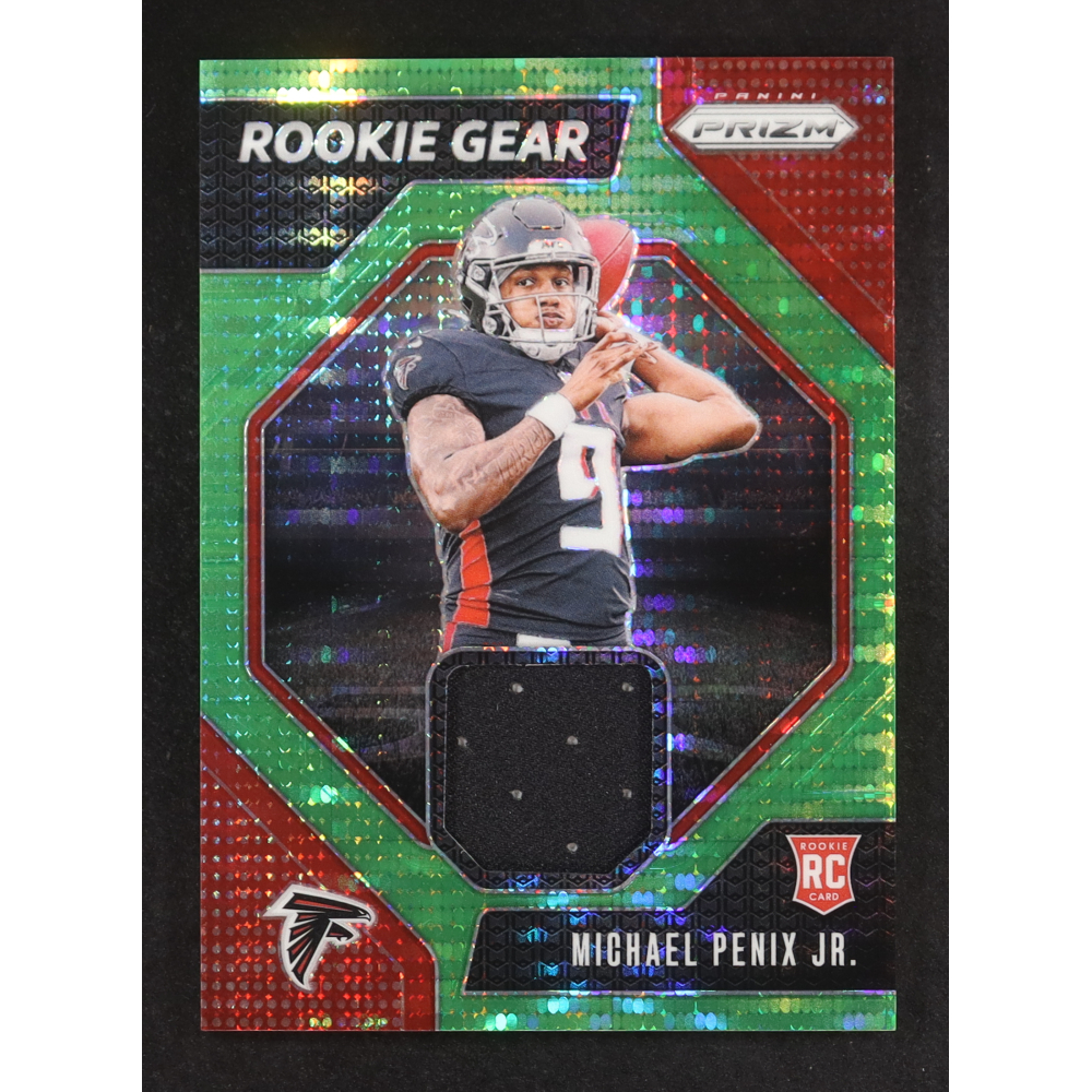 Michael Penix Jr. 2024 Panini Prizm Rookie Gear Neon Green Pulsar #9 RC at PristineAuction.com