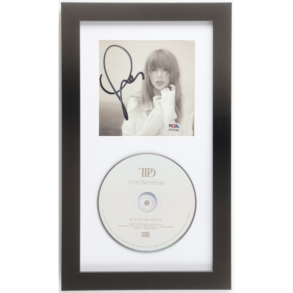 Taylor Swift Signed Custom Framed "The Tortured Poets Department" CD Album Insert Display with Disc (PSA) at PristineAuction.com