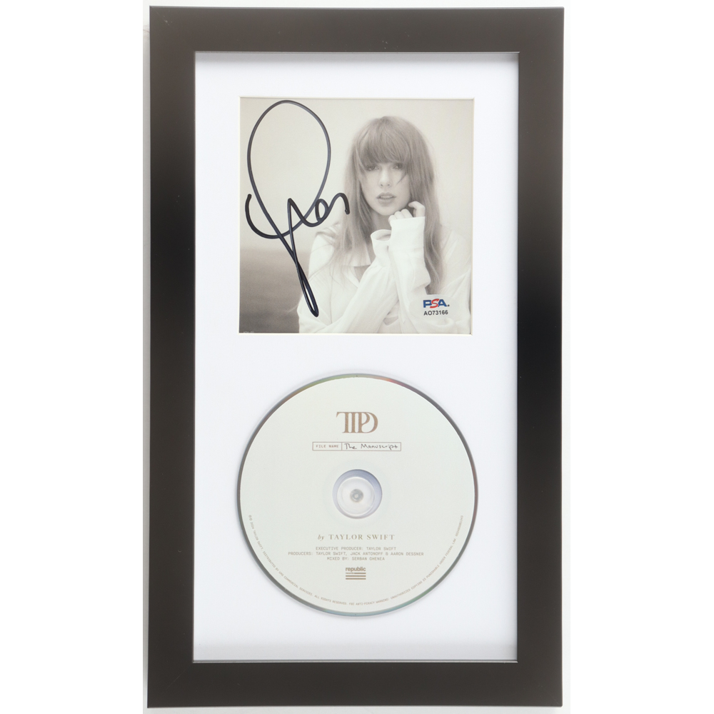 Taylor Swift Signed Custom Framed "The Tortured Poets Department" CD Album Insert Display with Disc (PSA) at PristineAuction.com