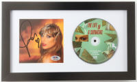 Taylor Swift Signed Custom Framed "The Life of a Showgirl" CD Insert Display with Disc (PSA) at PristineAuction.com