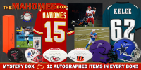 THE MAHOMES BOX Signed Mystery Box -  Series 6 (Limited to 100) - featuring Travis Kelce (Taylor&rsquo;s Version) (12 Autograph Items per Box) Chase the PATRICK MAHOMES SIGNED ITEMS!!!! - Schwartz Sports at PristineAuction.com