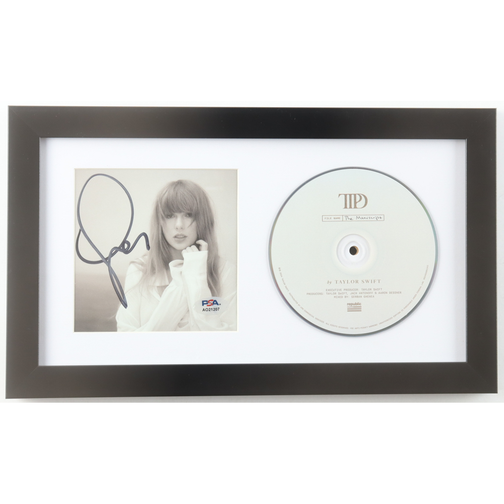 Taylor Swift Signed Custom Framed "The Tortured Poets Department" CD Album Insert Display with Disc (PSA) at PristineAuction.com